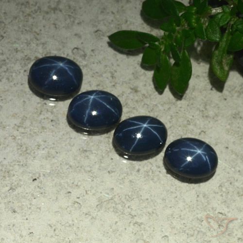 4.25ctw Natural Azul oscuro Zafiro estrella, Ovalada, Opaco