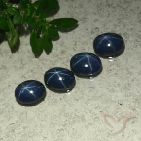 Gemas de Zafiro estrella Azul oscuro natural de 4.25 ct, Ovalada, Opaco