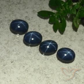 Gemas de Zafiro estrella Azul oscuro natural de 4.25 ct, Ovalada, Opaco