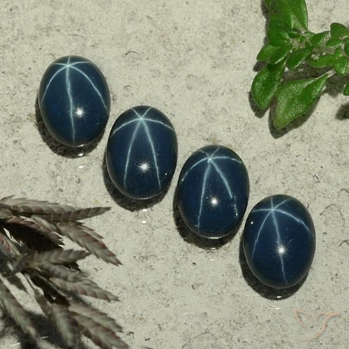 4.92ctw Natural Azul marino intenso Zafiro estrella, Ovalada, Opaco
