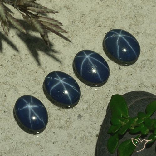 2.86ctw Natural Azul oscuro Zafiro estrella, Ovalada, Opaco