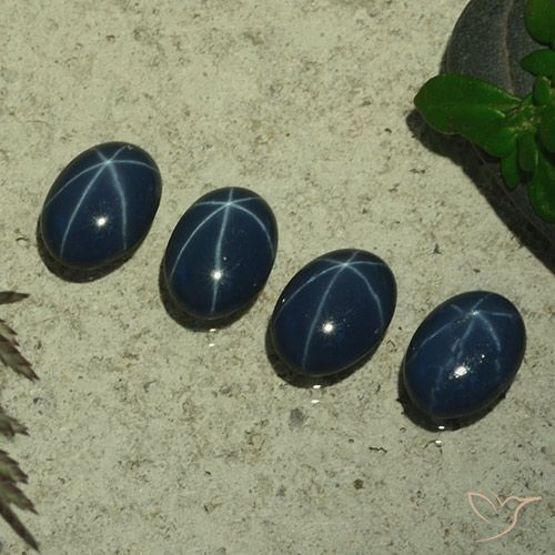 4.04ctw Natural Azul oscuro Zafiro estrella, Ovalada, Opaco