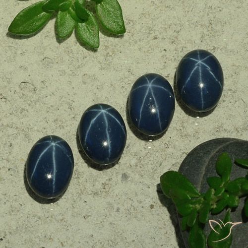 4.94ctw Natural Azul marino intenso Zafiro estrella, Ovalada, Opaco