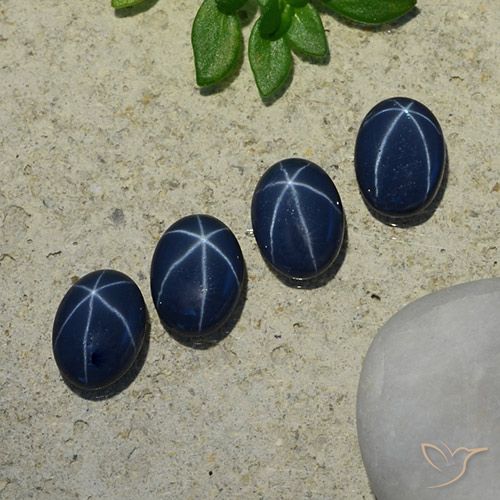 3.89ctw Natural Azul oscuro Zafiro estrella, Ovalada, Opaco
