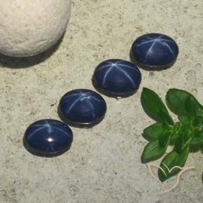 Gemas de Zafiro estrella Azul oscuro natural de 4.00 ct, Ovalada, Opaco