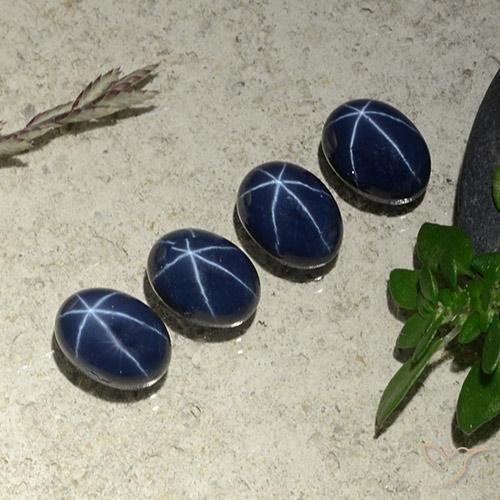 6.34ctw Natural Azul oscuro Zafiro estrella, Ovalada, Opaco