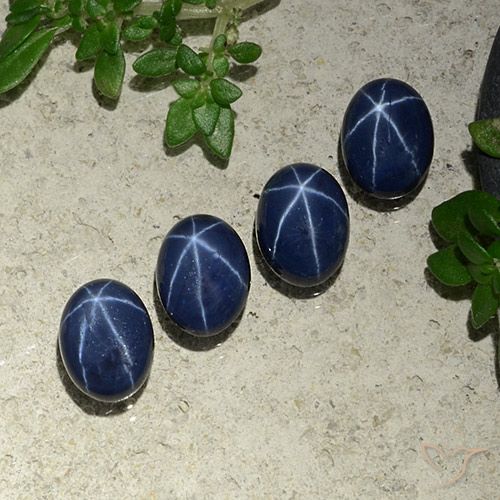 4.61ctw Natural Azul oscuro Zafiro estrella, Ovalada, Opaco