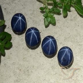 Gemas de Zafiro estrella Azul oscuro natural de 4.61 ct, Ovalada, Opaco