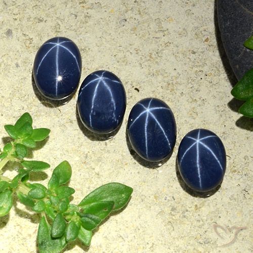 4.34ctw Natural Azul marino intenso Zafiro estrella, Ovalada, Opaco
