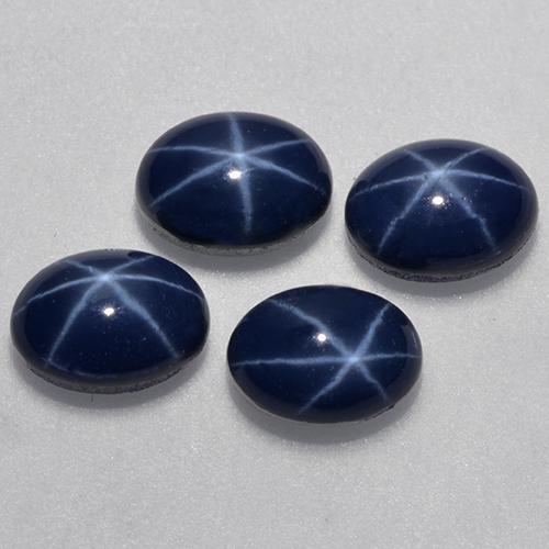 Gemas de Zafiro estrella Azul oscuro natural de 6.13 ct, Corte Óvalo, Opaco
