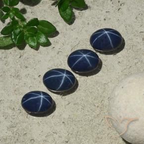 Gemas de Zafiro estrella Azul oscuro natural de 4.57 ct, Ovalada, Opaco