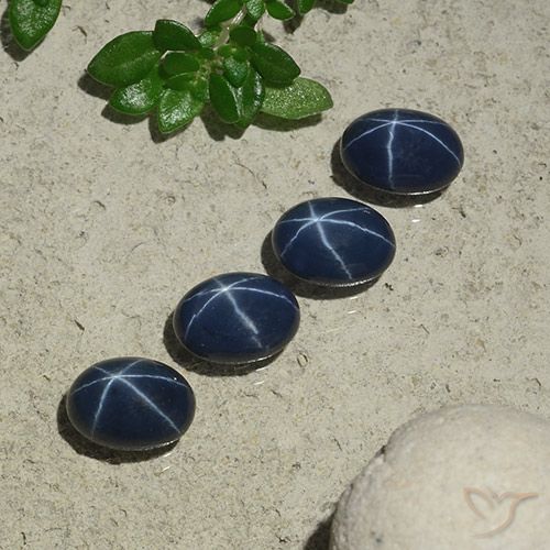 4.60ctw Natural Azul oscuro Zafiro estrella, Ovalada, Opaco