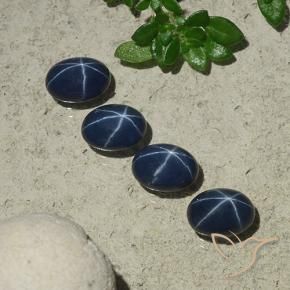 Gemas de Zafiro estrella Azul oscuro natural de 4.60 ct, Ovalada, Opaco