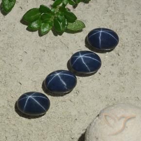 Gemas de Zafiro estrella Azul oscuro natural de 4.60 ct, Ovalada, Opaco
