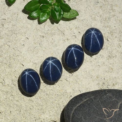 3.86ctw Natural Azul oscuro Zafiro estrella, Ovalada, Opaco
