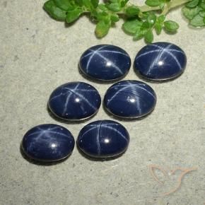 Gemas de Zafiro estrella Azul marino intenso natural de 7.05 ct, Ovalada, Opaco