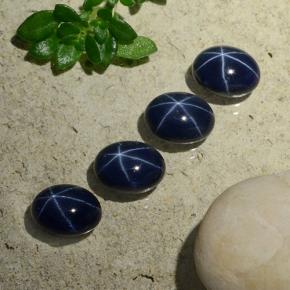 Gemas de zafiro estrella azul natural de 5,37 ct, corte óvalo, opaco