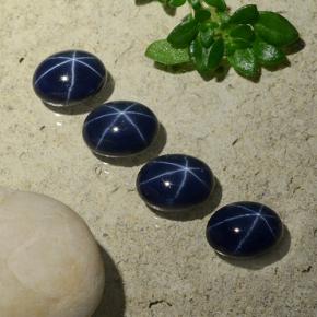Gemas de zafiro estrella azul natural de 5,37 ct, corte óvalo, opaco
