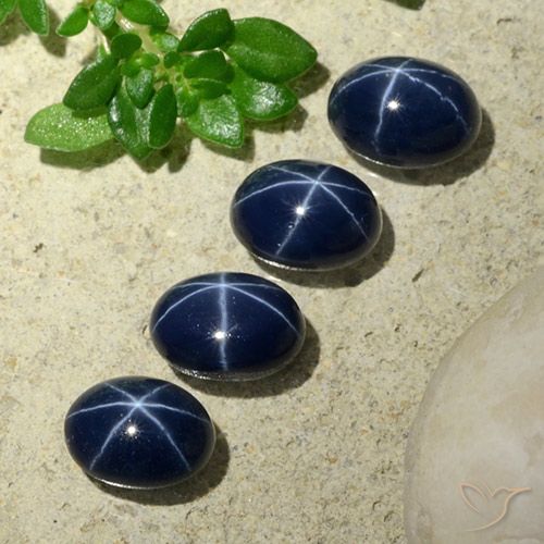 5.18ctw Natural Azul marino intenso Zafiro estrella, Ovalada, Opaco
