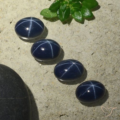 6.34ctw Natural Azul marino intenso Zafiro estrella, Ovalada, Opaco