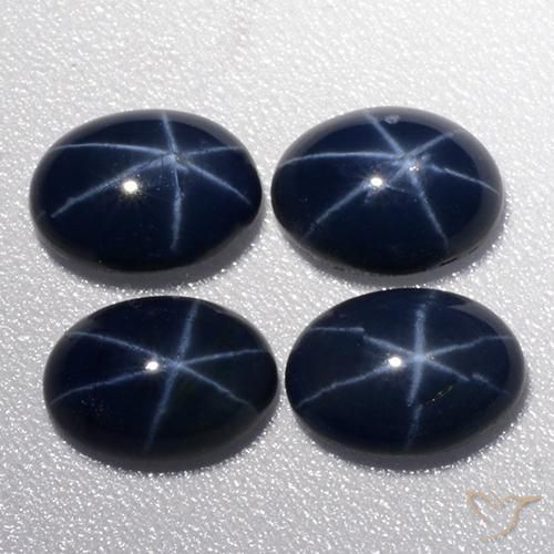 4.29ctw Natural Azul oscuro Zafiro estrella, Ovalada, Opaco