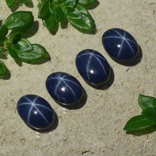 Gemas de zafiro estrella azul natural de 5,24 ct, corte óvalo, opaco