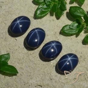 Gemas de zafiro estrella azul natural de 5,24 ct, corte óvalo, opaco