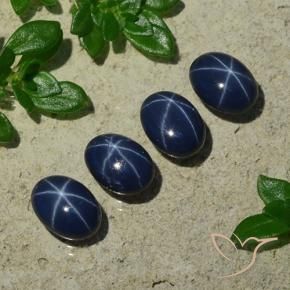 Gemas de zafiro estrella azul natural de 5,24 ct, corte óvalo, opaco
