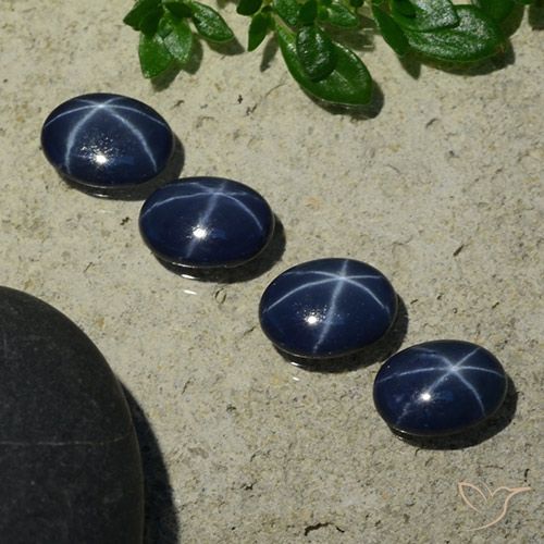 3.34ctw Natural Azul oscuro Zafiro estrella, Ovalada, Opaco