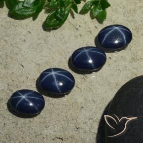 Gemas de Zafiro estrella Azul oscuro natural de 3.34 ct, Ovalada, Opaco