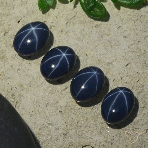 5.37ctw Natural Azul oscuro Zafiro estrella, Ovalada, Opaco