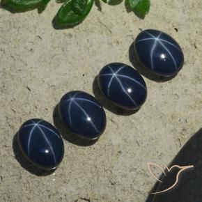 Gemas de Zafiro estrella Azul oscuro natural de 5.37 ct, Ovalada, Opaco