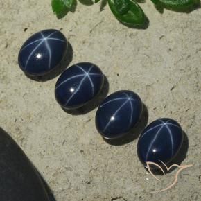 Gemas de Zafiro estrella Azul oscuro natural de 5.37 ct, Ovalada, Opaco