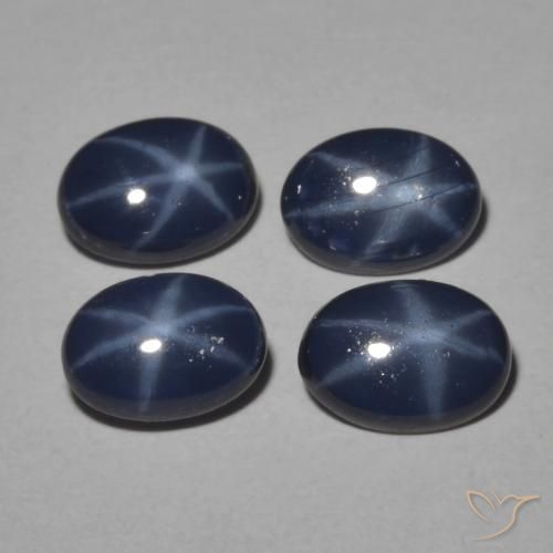 3.73ctw Natural Azul oscuro Zafiro estrella, Ovalada, Opaco