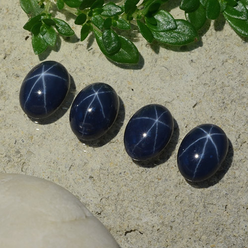 Gemas de zafiro estrella azul natural de 5,13 ct, corte óvalo, opaco