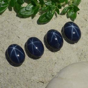 Gemas de zafiro estrella azul natural de 5,13 ct, corte óvalo, opaco