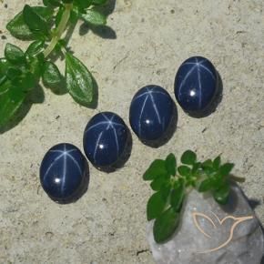 Gemas de Zafiro estrella Azul oscuro natural de 3.24 ct, Ovalada, Opaco