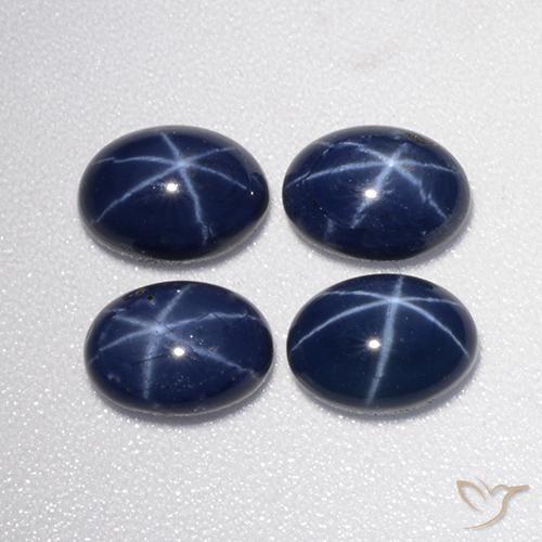 Gemas de Zafiro estrella Azul oscuro natural de 5.13 ct, Ovalada, Opaco