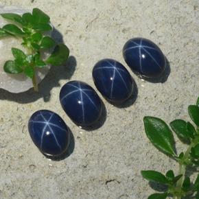 Gemas de zafiro estrella azul natural de 5,20 ct, corte óvalo, opaco
