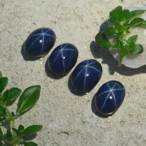 Gemas de zafiro estrella azul natural de 5,20 ct, corte óvalo, opaco