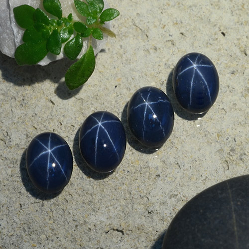 Gemas de zafiro estrella azul natural de 5,06 ct, corte óvalo, opaco