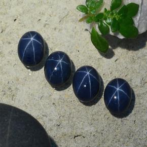 Gemas de zafiro estrella azul natural de 5,06 ct, corte óvalo, opaco