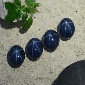 Gemas de zafiro estrella azul natural de 5,06 ct, corte óvalo, opaco
