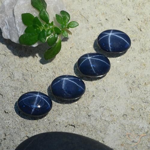 4.71ctw Natural Azul oscuro Zafiro estrella, Ovalada, Opaco