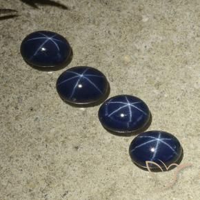 Gemas de Zafiro estrella Azul oscuro natural de 4.90 ct, Ovalada, Opaco