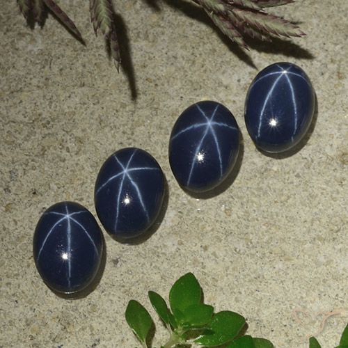 4.57ctw Natural Azul oscuro Zafiro estrella, Ovalada, Opaco
