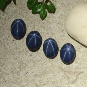 Gemas de Zafiro estrella Azul oscuro natural de 4.27 ct, Ovalada, Opaco