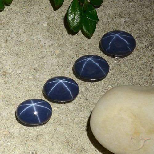 3.43ctw Natural Azul oscuro Zafiro estrella, Ovalada, Opaco