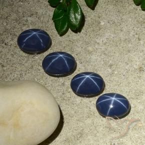 Gemas de Zafiro estrella Azul oscuro natural de 3.43 ct, Ovalada, Opaco