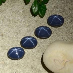 Gemas de Zafiro estrella Azul oscuro natural de 3.43 ct, Ovalada, Opaco